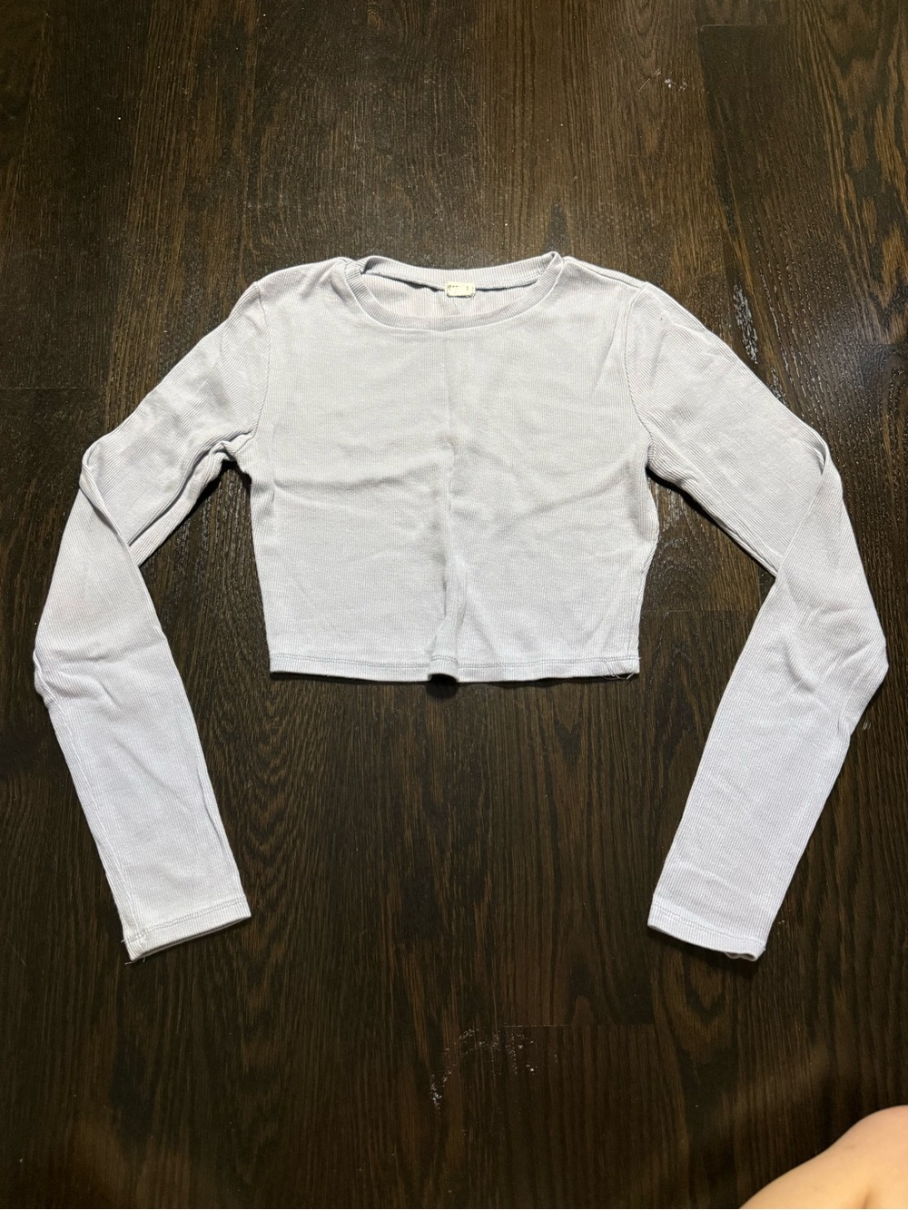 Garage Light blue Ribbed Crew Neck Top
